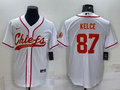 Men's Kansas City Chiefs Travis Kelce #87 White Game Jerseys Joint Edition