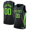Men's Boston Celtics Black 2024/25 Custom Swingman Jerseys - City Edition
