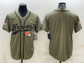 Men's Cleveland Browns Olive 2021 Salute To Service Limited Player Blank Jerseys