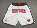 Men's New York Knicks White Basketball Shorts1