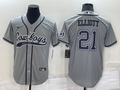 Men's Dallas Cowboys Ezekiel Elliott #21 Gray Game Jerseys Joint Edition