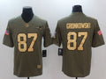 Men's New England Patriots Rob Gronkowski #87 Brown Game Player Jerseys