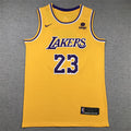 Men's Los Angeles Lakers LeBron James NBA #23 Yellow Swingman Jerseys