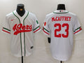 Men's San Francisco 49ers Christian McCaffrey #23 White Replica Player Jerseys