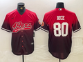 Men's San Francisco 49ers Jerry Rice #80 Scarlet Player Jerseys
