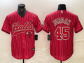 Men's Chicago Bulls Michael Jordan #45 Red Replica Player Jersey