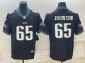 Men's Philadelphia Eagles Fred Johnson #65 Black Game Jerseys