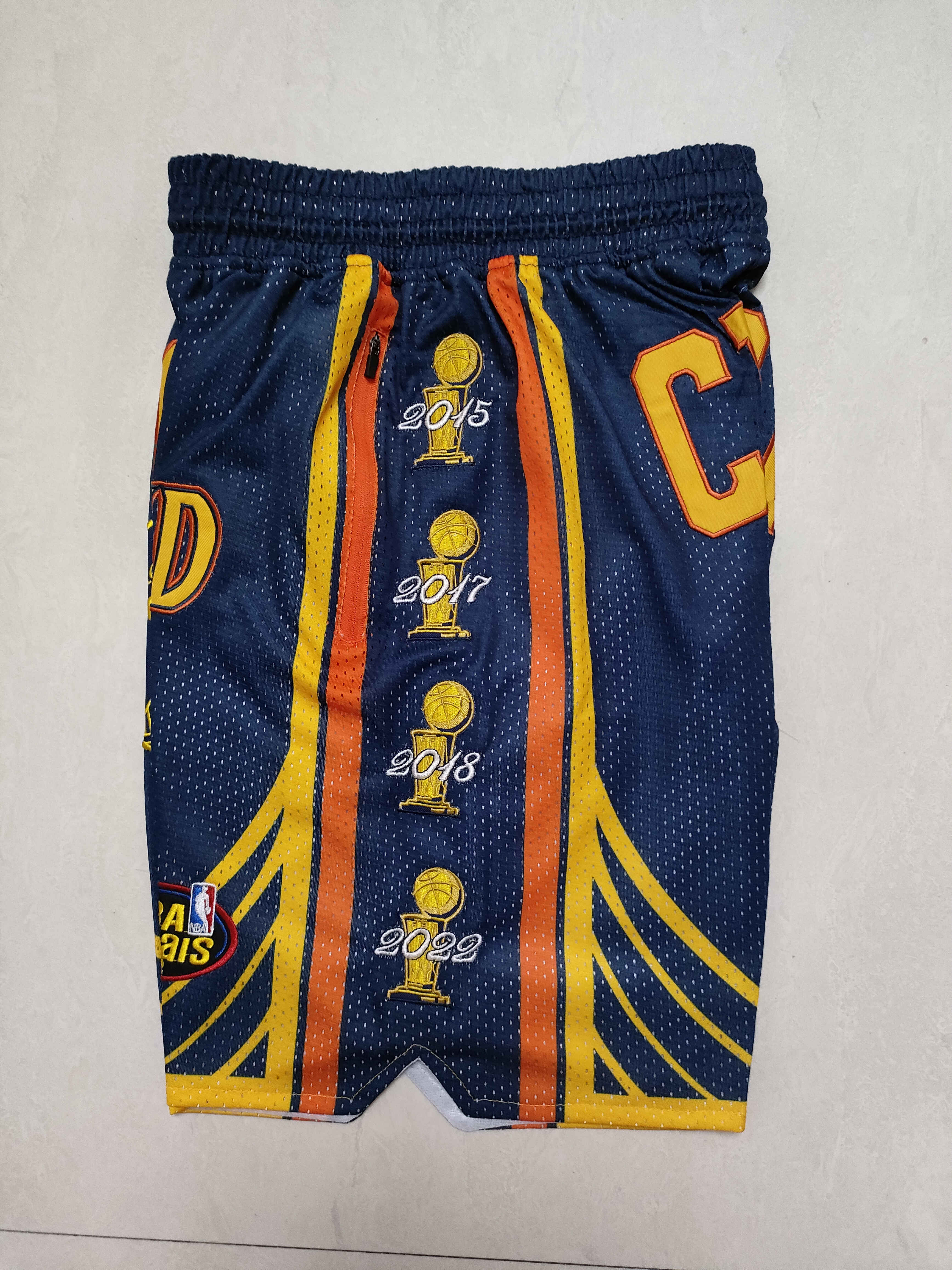 Men's Golden State Warriors Pocket Dark Blue Basketball Shorts1
