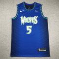 Men's Minnesota Timberwolves Anthony Edwards #5 Blue Swingman Jerseys - City Edition
