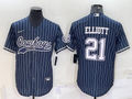 Men's Dallas Cowboys Ezekiel Elliott #21 Navy Player Jerseys Joint Edition