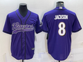 Men's Baltimore Ravens Lamar Jackson #8 Purple Game Jerseys Joint Edition