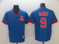Men's Chicago Cubs Javier Baez #9 Blue Stitched Jerseys