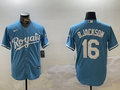Men's Kansas City Royals #16 Bo Jackson Blue Replica Baseball Jerseys