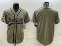 Men's New England Patriots Olive 2022 Salute To Service Limited Blank Jerseys