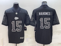 Men's Kansas City Chiefs Patrick Mahomes #15 Black RFLCTV Limited Jerseys