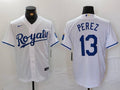 Men's Kansas City Royals Salvador Perez #13 White Home Limited Player Jerseys