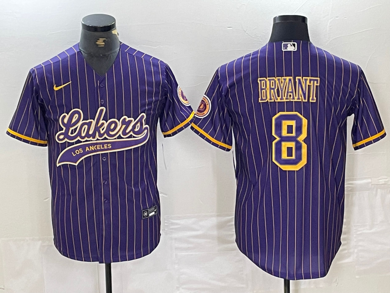 Men's Los Angeles Lakers Kobe Bryant #8 Purple Replica Player Jersey