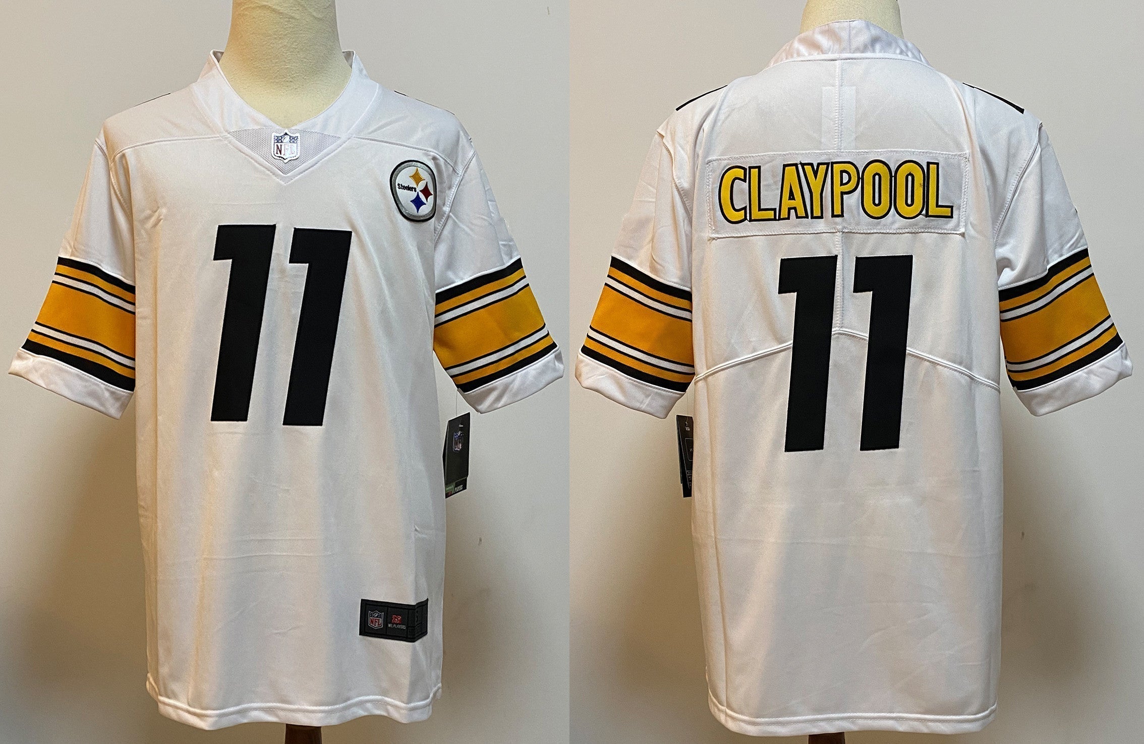 Men's Pittsburgh Steelers Chase Claypool #11 White Player Game Jerseys