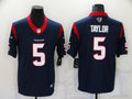 Men's Houston Texans Tyrod Taylor #5 Navy Game Jerseys