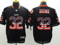 Men's Cleveland Browns Jim Brown #32 Black Game Jerseys