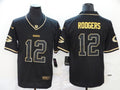 Men's Green Bay Packers #12 Aaron Rodgers Black Game Player Jerseys