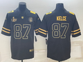 Men's Kansas City Chiefs Travis Kelce #87 Black Super Bowl LVII Patch Game Jerseys