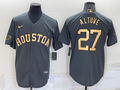 Men's Houston Astros Jose Altuve #27 Gray Stitched Jerseys