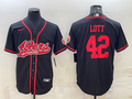 Men's San Francisco 49ers Ronnie Lott #42 Black Game Jerseys Joint Edition