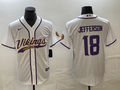 Men's Minnesota Vikings Justin Jefferson #18 White Game Jerseys Joint Edition