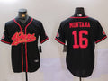 Men's San Francisco 49ers Joe Montana #16 Black Replica Player Jerseys