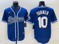 Men's Los Angeles Dodgers Justin Turner #10 Royal Player Jerseys Joint Edition