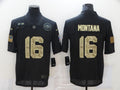 Men's San Francisco 49ers #16 Joe Montana Black Player Game Jerseys