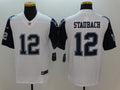 Men's Dallas Cowboys Roger Staubach #12 White Game Jerseys