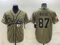 Men's Kansas City Chiefs Travis Kelce #87 Olive 2022 Salute To Service Limited Jerseys Joint Edition