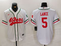 Men's San Francisco 49ers Trey Lance #5 White Game Player Jerseys