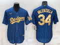 Men's Los Angeles Dodgers Fernando Valenzuela #34 Blue Replica Game Jerseys