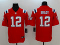 Men's New England Patriots Tom Brady #12 Red Game Jerseys